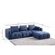 Corner Sofa Amaris 3 Seater With Pouffe - Navy Blue Navy Blue