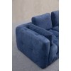 Corner Sofa Amaris 3 Seater With Pouffe - Navy Blue Navy Blue