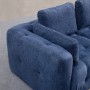 Corner Sofa Amaris 3 Seater With Pouffe - Navy Blue Navy Blue