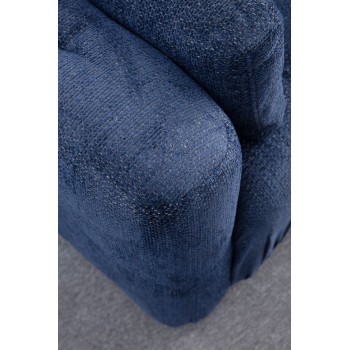 Corner Sofa Amaris 3 Seater With Pouffe - Navy Blue Navy Blue