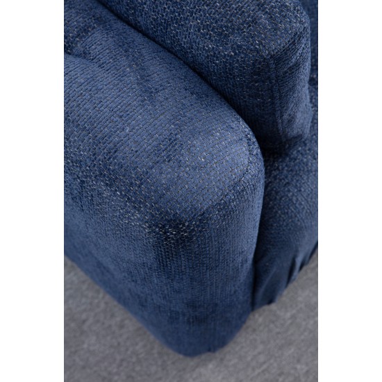 Corner Sofa Amaris 3 Seater With Pouffe - Navy Blue Navy Blue