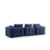 Corner Sofa Amaris 3 Seater With Pouffe - Navy Blue Navy Blue