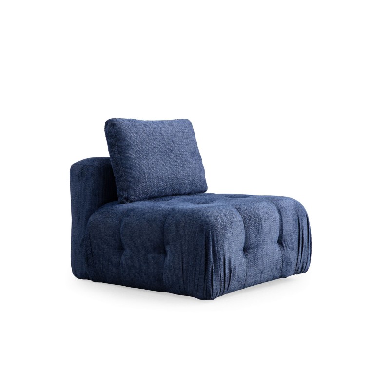 Corner Sofa Amaris 3 Seater With Pouffe - Navy Blue Navy Blue