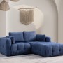 Corner Sofa Amaris 2 Seater With Pouffe - Navy Blue Navy Blue