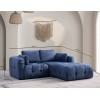 Corner Sofa Amaris 2 Seater With Pouffe - Navy Blue Navy Blue