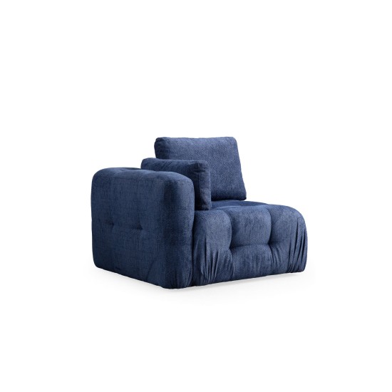 Corner Sofa Amaris 2 Seater With Pouffe - Navy Blue Navy Blue