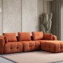 Corner Sofa Amaris 3 Seater With Pouffe - Orange Orange