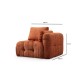 Corner Sofa Amaris 3 Seater With Pouffe - Orange Orange