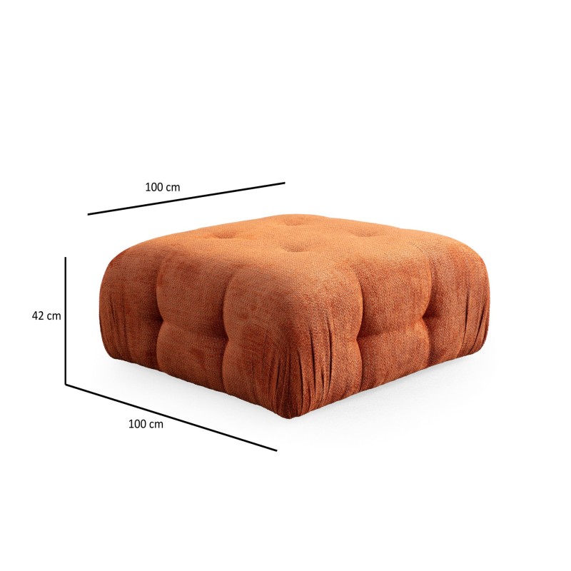 Corner Sofa Amaris 3 Seater With Pouffe - Orange Orange
