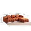 Corner Sofa Amaris 3 Seater With Pouffe - Orange Orange