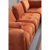 Corner Sofa Amaris 3 Seater With Pouffe - Orange Orange