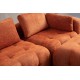 Corner Sofa Amaris 3 Seater With Pouffe - Orange Orange