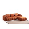 Corner Sofa Amaris 3 Seater With Pouffe - Orange Orange