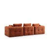 Corner Sofa Amaris 3 Seater With Pouffe - Orange Orange