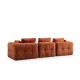 Corner Sofa Amaris 3 Seater With Pouffe - Orange Orange