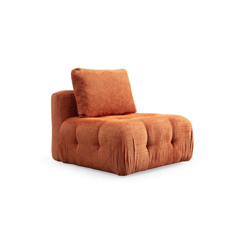 Corner Sofa Amaris 3 Seater With Pouffe - Orange Orange
