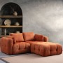 Corner Sofa Amaris 2 Seater With Pouffe - Orange Orange