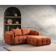 Corner Sofa Amaris 2 Seater With Pouffe - Orange Orange