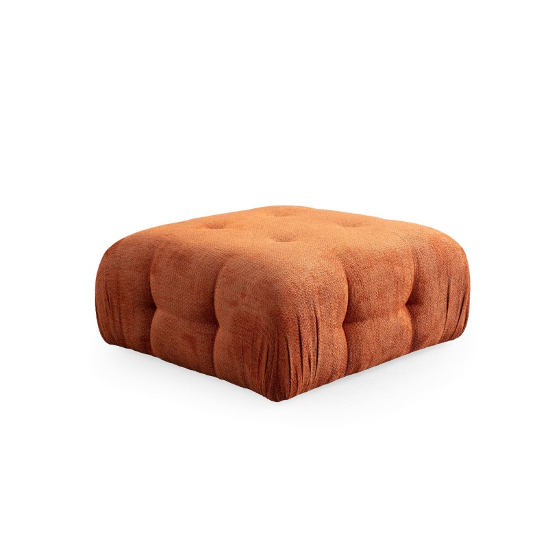 Corner Sofa Amaris 2 Seater With Pouffe - Orange Orange