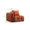 Corner Sofa Amaris 2 Seater With Pouffe - Orange Orange