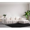 Corner Sofa Amaris 3 Seater With Pouffe - White White