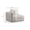 Corner Sofa Amaris 3 Seater With Pouffe - White White
