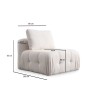 Corner Sofa Amaris 3 Seater With Pouffe - White White