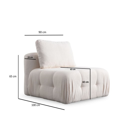 Corner Sofa Amaris 3 Seater With Pouffe - White White