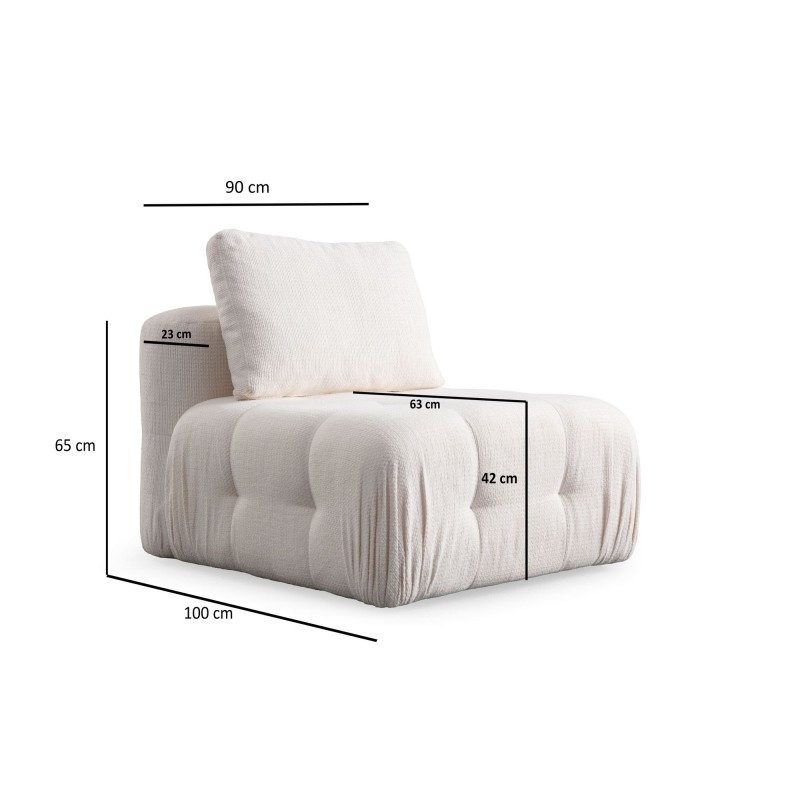 Corner Sofa Amaris 3 Seater With Pouffe - White White