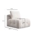 Corner Sofa Amaris 3 Seater With Pouffe - White White