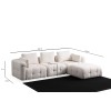Corner Sofa Amaris 3 Seater With Pouffe - White White