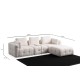 Corner Sofa Amaris 3 Seater With Pouffe - White White
