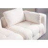 Corner Sofa Amaris 3 Seater With Pouffe - White White