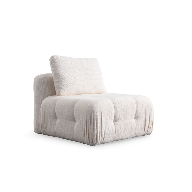 Corner Sofa Amaris 3 Seater With Pouffe - White White