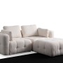Corner Sofa Amaris 2 Seater With Pouffe -White White