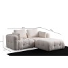 Corner Sofa Amaris 2 Seater With Pouffe -White White