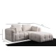 Corner Sofa Amaris 2 Seater With Pouffe -White White