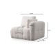 Corner Sofa Amaris 2 Seater With Pouffe -White White
