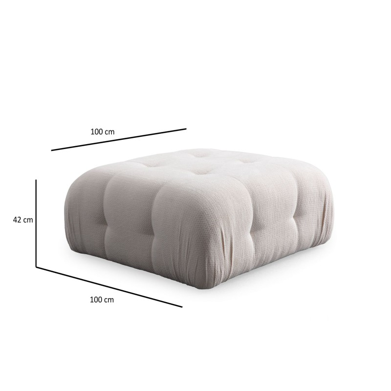 Corner Sofa Amaris 2 Seater With Pouffe -White White
