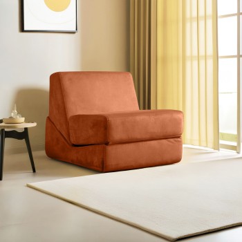 1-Seat Sofa-Bed Origami Convertable - Orange Orange