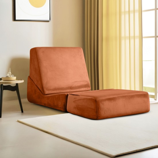 1-Seat Sofa-Bed Origami Convertable - Orange Orange 1-Seat Sofa-Bed Origami Convertable - Orange Orange