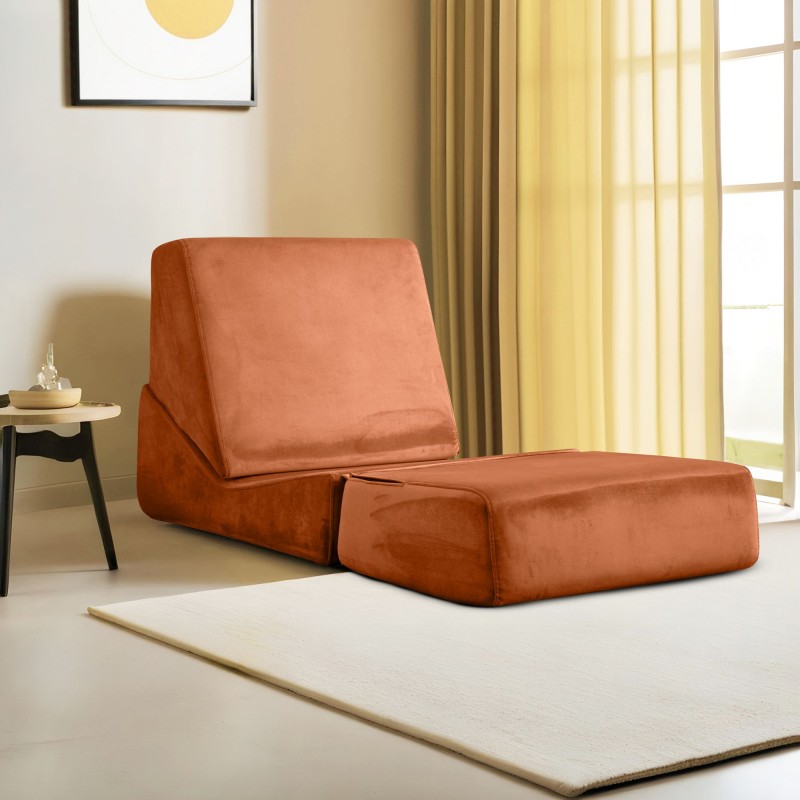 1-Seat Sofa-Bed Origami Convertable - Orange Orange