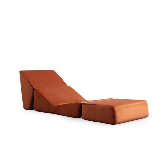 1-Seat Sofa-Bed Origami Convertable - Orange Orange 1-Seat Sofa-Bed Origami Convertable - Orange Orange