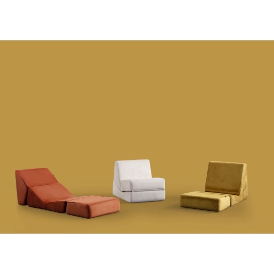 1-Seat Sofa-Bed Origami Convertable - Orange Orange 1-Seat Sofa-Bed Origami Convertable - Orange Orange