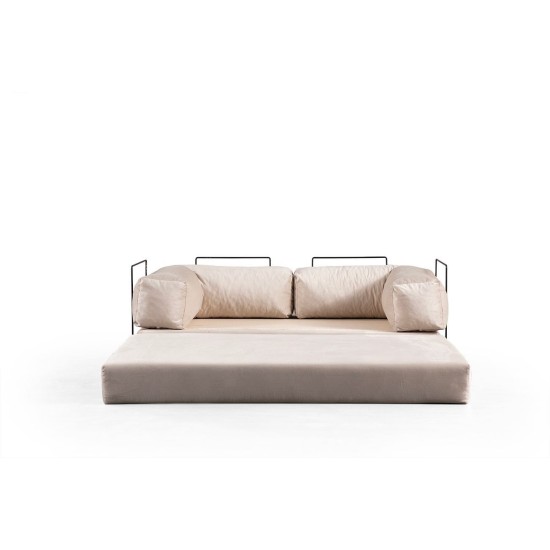 2-Seat Sofa-Bed Via Con - Cream Cream