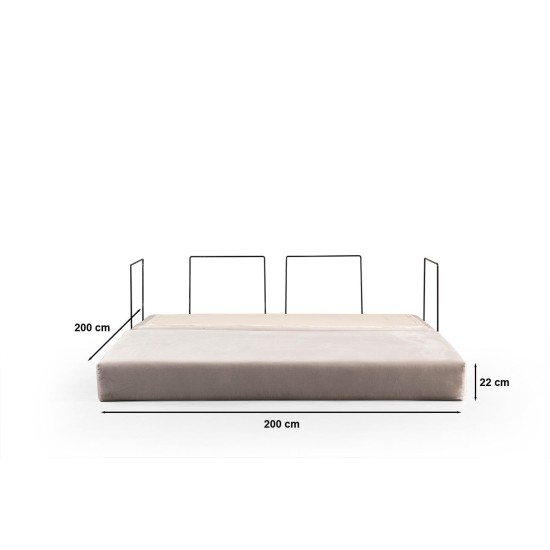 2-Seat Sofa-Bed Via Con - Cream Cream