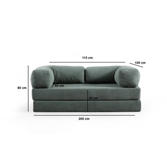 2-Seat Sofa-Bed Via Con - Green Green 2-Seat Sofa-Bed Via Con - Green Green