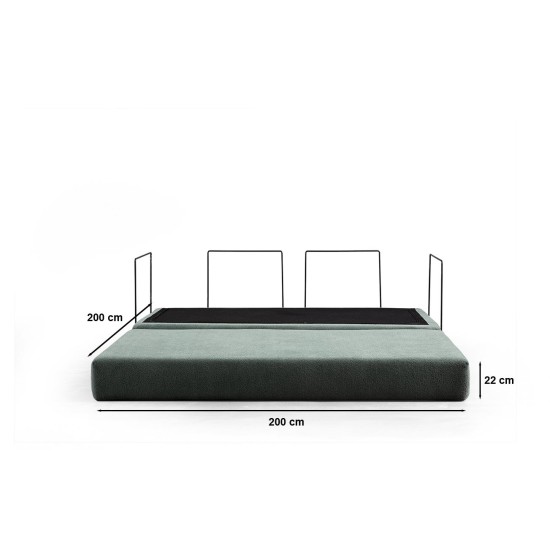 2-Seat Sofa-Bed Via Con - Green Green 2-Seat Sofa-Bed Via Con - Green Green