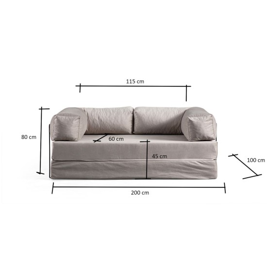 2-Seat Sofa-Bed Via Con - Light Grey Light Grey 2-Seat Sofa-Bed Via Con - Light Grey Light Grey