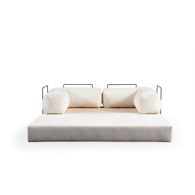 2-Seat Sofa-Bed Via Con - White White